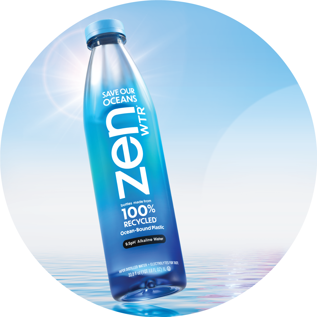 Diet info for Zen Water 9.5 pH Vapor Distilled Alkaline Water - 33.8 fl oz  Bottle - Spoonful